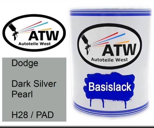 Dodge, Dark Silver Pearl, H28 / PAD: 1L Lackdose, von ATW Autoteile West.